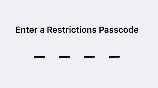 enter passcode enable restrictions