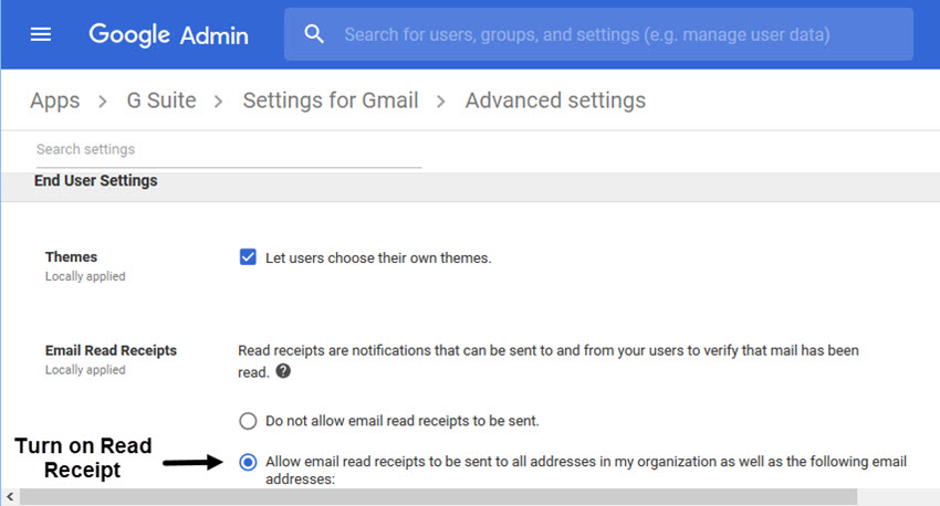 GSuite Gmail Advanced Settings