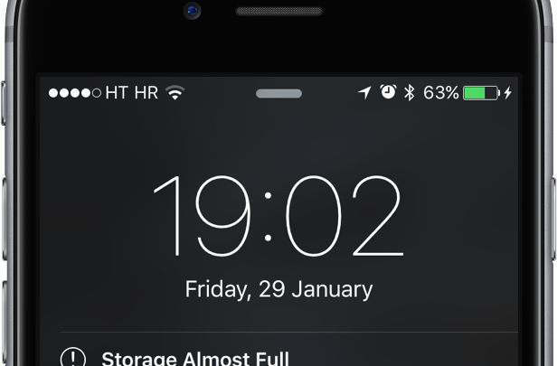 ios lock screen storage almost full iphone