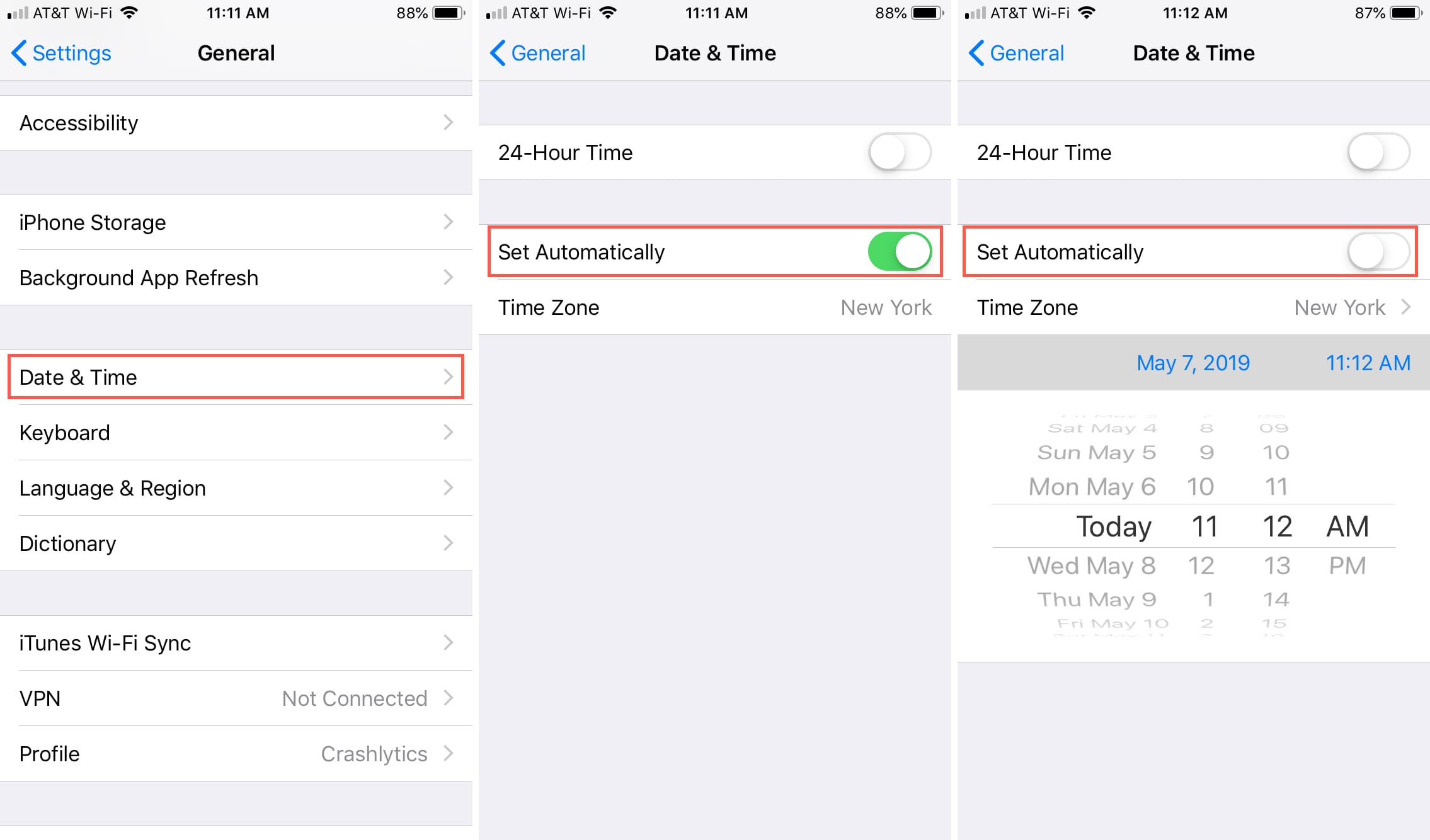 Turn Off Time Set Automatically iPhone