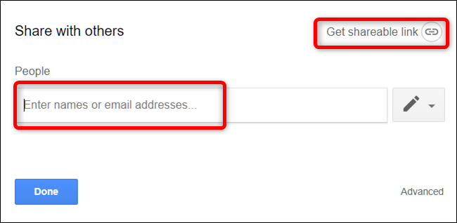 Enter the email addresses to send an email or click Get Shareable Link to manually send the link