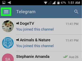 تغییر شماره تلفن در تلگرام- باز کردن تلگرام