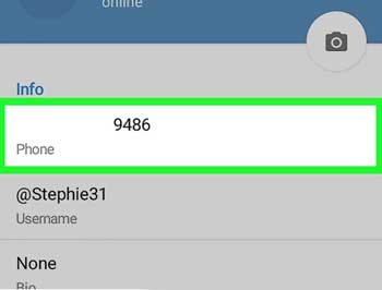 تغییر شماره تلفن در تلگرام- قسمت اینفو
