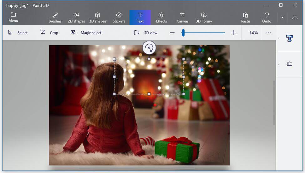 add text to photo free via paint 3D