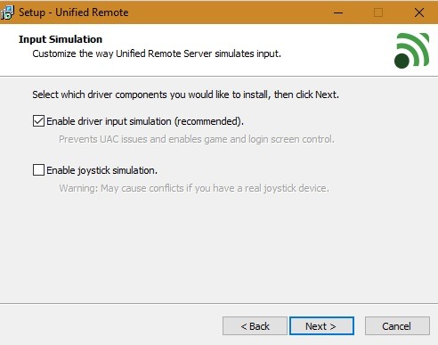 Android Mouse Unified Remote Drivers