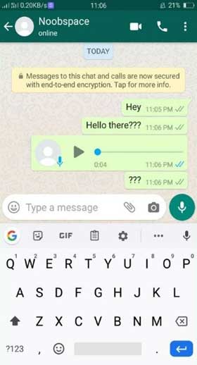 سین زدن پیام در واتساپ 