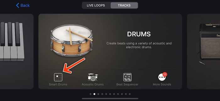 tap on Smart Drums