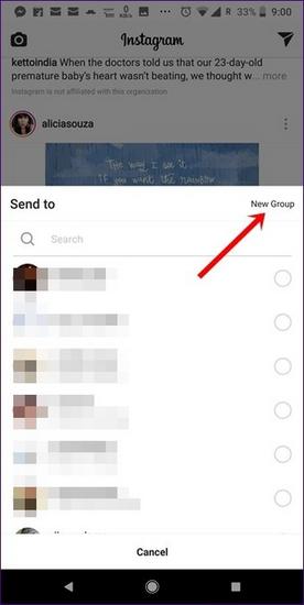 ارسال پیام و پست در گروه چت اینستاگرام 2