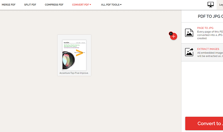 iLovePDF Extract Images