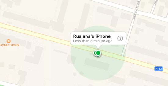 موقعیت iPhone خود را بر روی نقشه بررسی کنید.