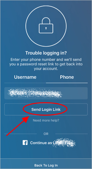 گزینه Send Login Link را انتخاب کنید.