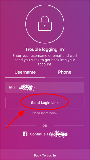 گزینه Send Login Link را انتخاب کنید.