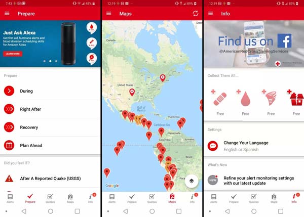 بهترین اپلیکیشن برای ایمنی: Earthquake: American Red Cross