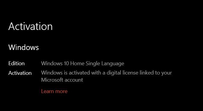 Activation Windows 10