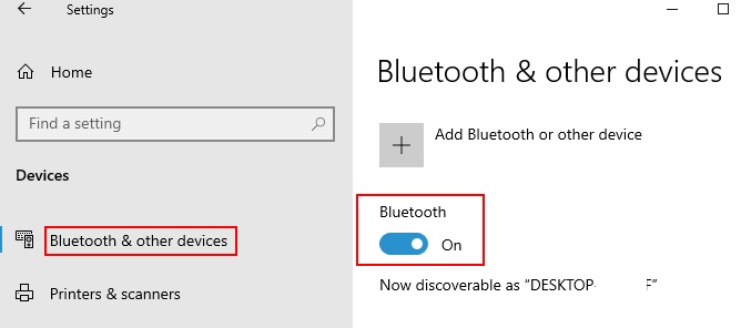 Bluetooth Turn On