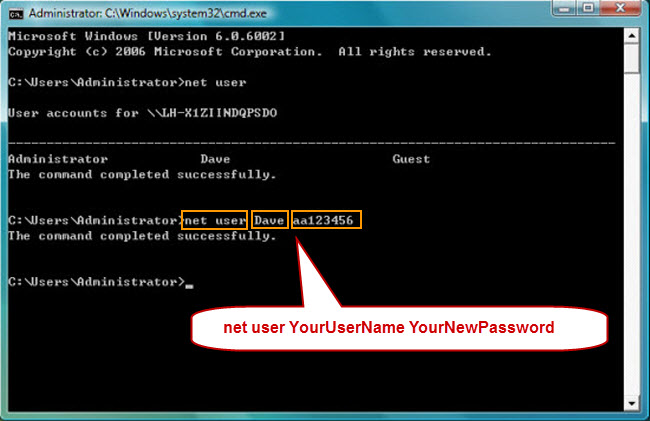 windows laptop password reset with cmd