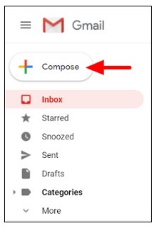 Gmail interface showing Compose button