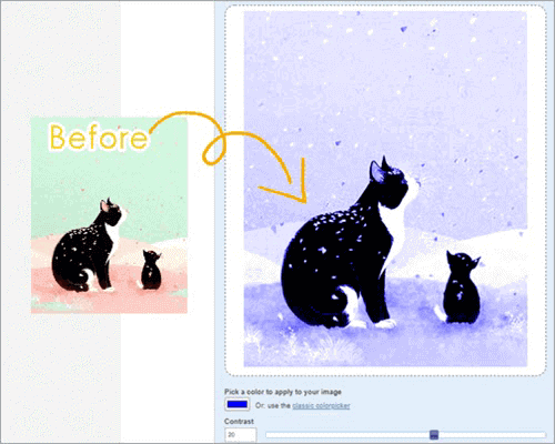 Many Tools can be used to change the color of the entire image instead of replacing a particular color in image.