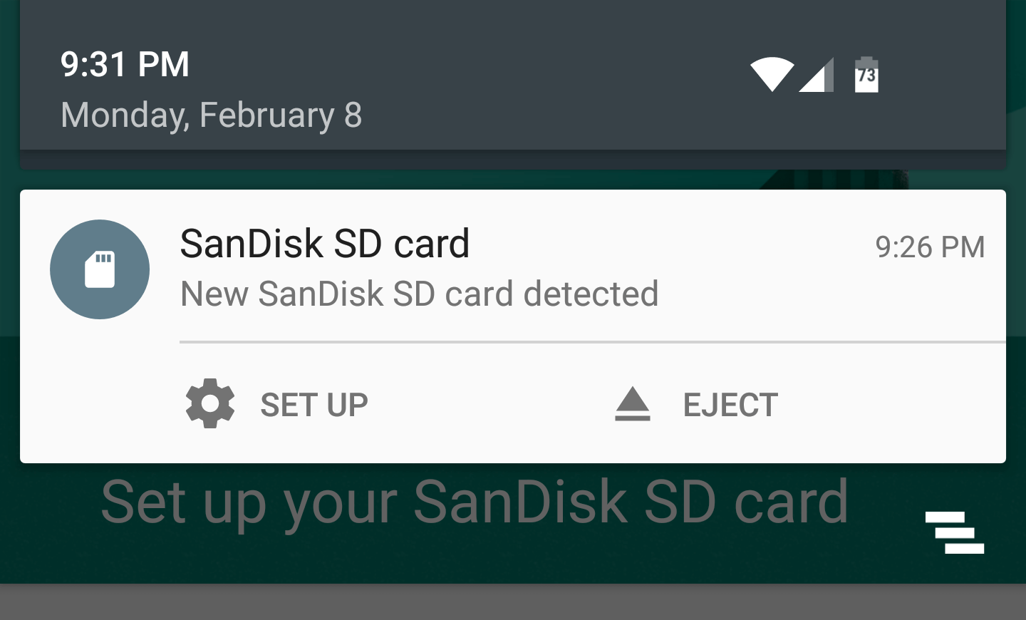 new SD card is detected
