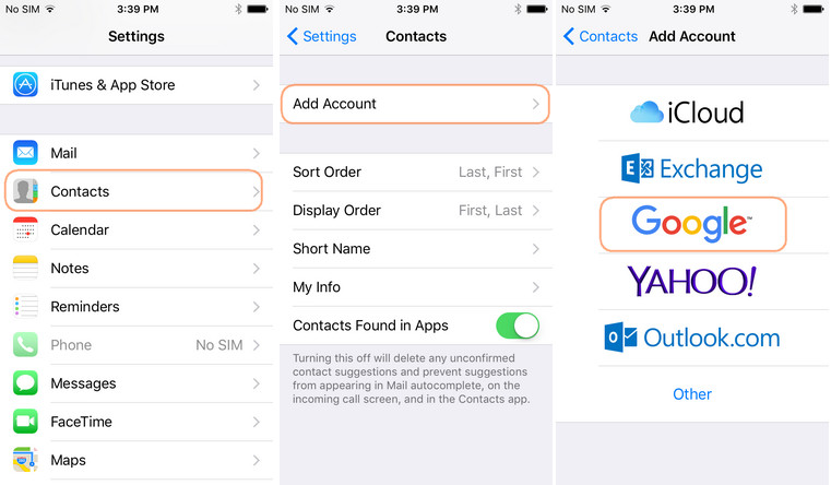 Sync iPhone Contacts with Gmail