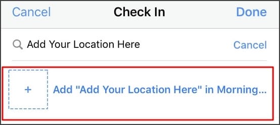 Use Facebook to create location Instagram.