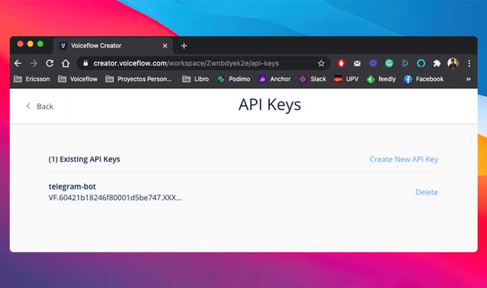 نامی برای Key API جدید انتخاب کنید