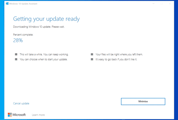 منتظر بمانید تا آپدیت Windows 10 21h1 بارگیری شود