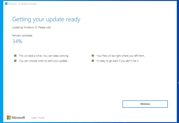 منتظر بمانید تا آپدیت Windows 10 21h1 بارگیری شود