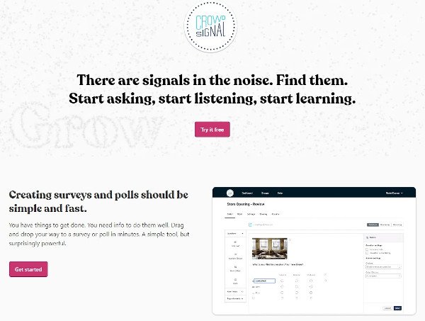 crowdsignal homepage that reads "creating surveys and polls should be simple and fast"