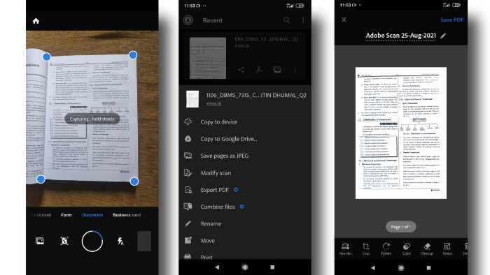 adobe scan android scanner