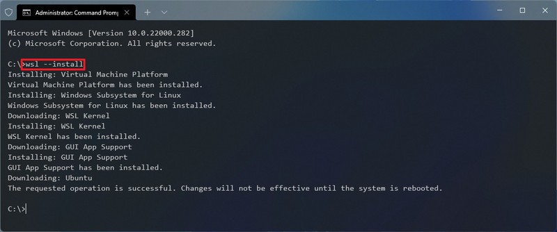 Windows 11 install WSL command