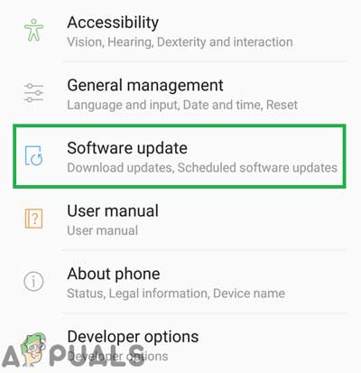 در دستگاه های جدیدتر در صفحه تنظیمات گزینه «به روز رسانی نرم افزار» (Software Update) را انتخاب کنید.