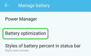 حالا روی اپلیکیشن Waze و سپس روی بهینه سازی نشود (Don’t Optimize) ضربه بزنید.
