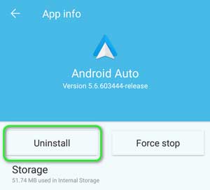 حالا حذف نصب Android Auto و راه اندازی مجدد گوشی را تأیید کنید.