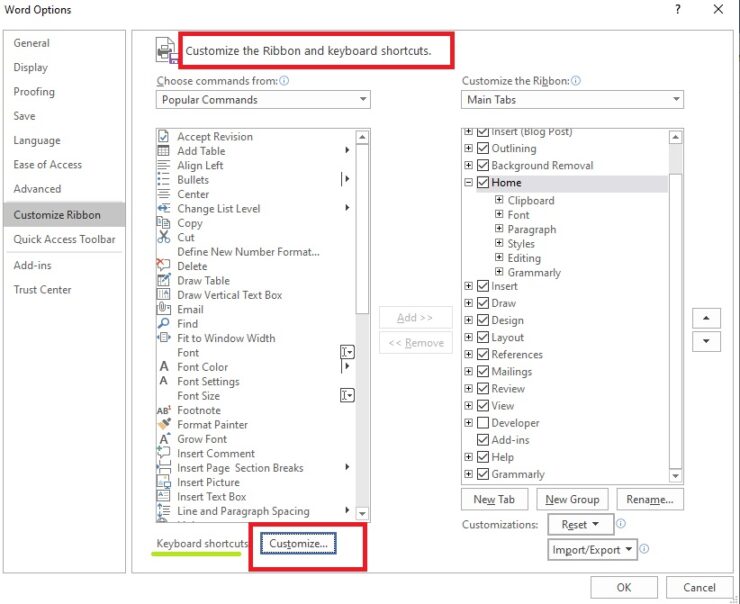 Create Custom Keyboard Shortcuts