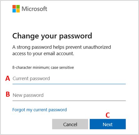 Form to change a Windows password in Windows 11.