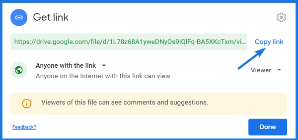Google Drive File Shareable Link