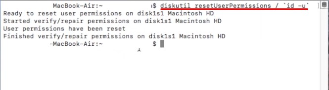 repair disk permission macOS