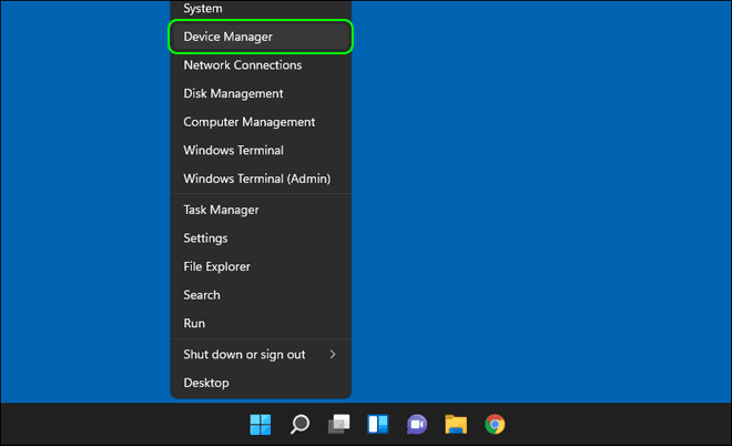 Right Click On Start And Select Device Manager To Open Device Manager In Windows 11