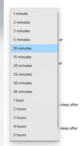 Screen time options Windows 10