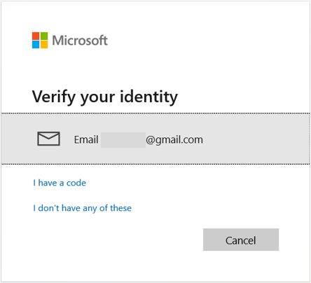 Select method to receive verification code.
