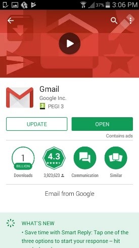 برنامه Gmail را در دستگاه تلفن همراه تان باز کنید