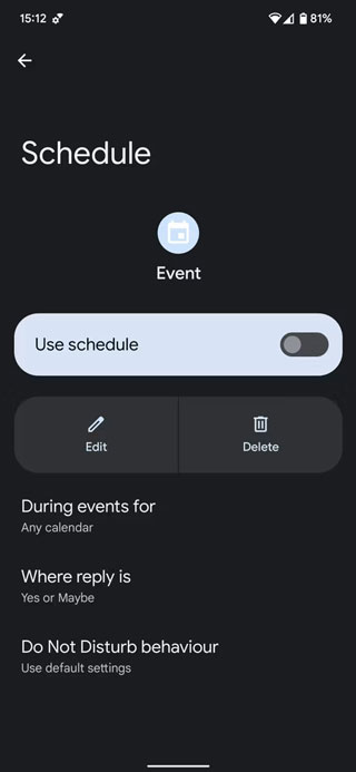 سفارشی کردن تنظیمات schedule