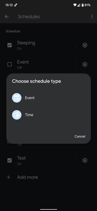 choose schedule type