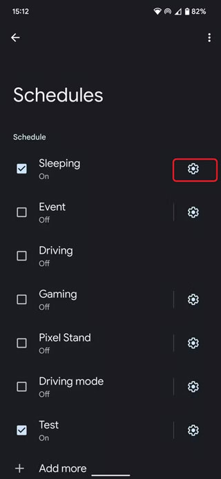 tap on setting