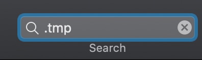 در سیسنم عامل مک .tmp را تایپ کنید.