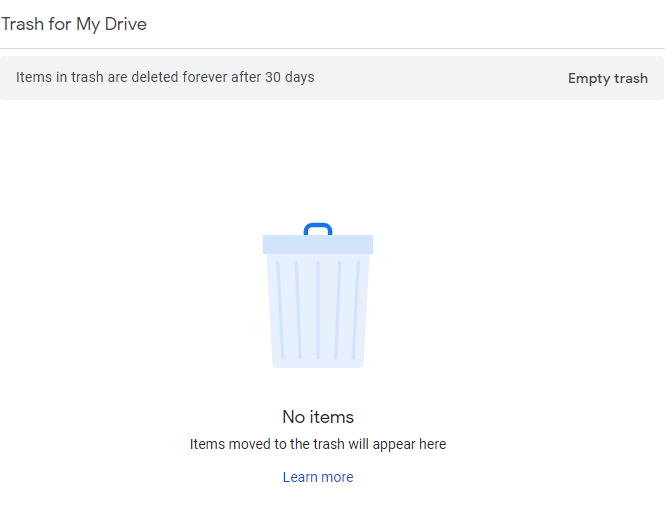 فایل ‌های گوگل درایو حذف شده را از قسمتِ Trash بازیابی کنید