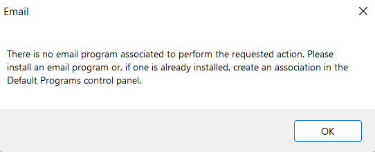 Email warning in Windows 11