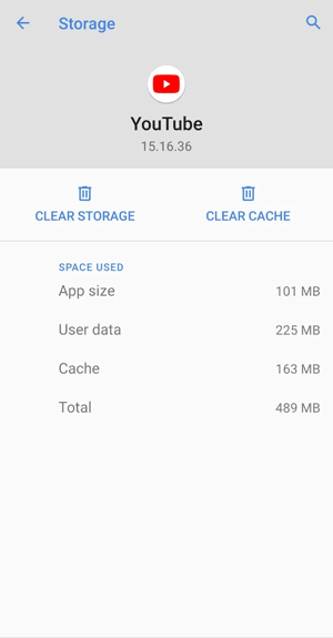 روی Clear storage ضربه بزنید.