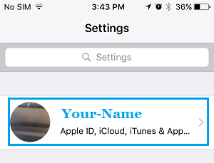 Settings را باز کنید. روی نام Apple ID تان ضربه بزنید.